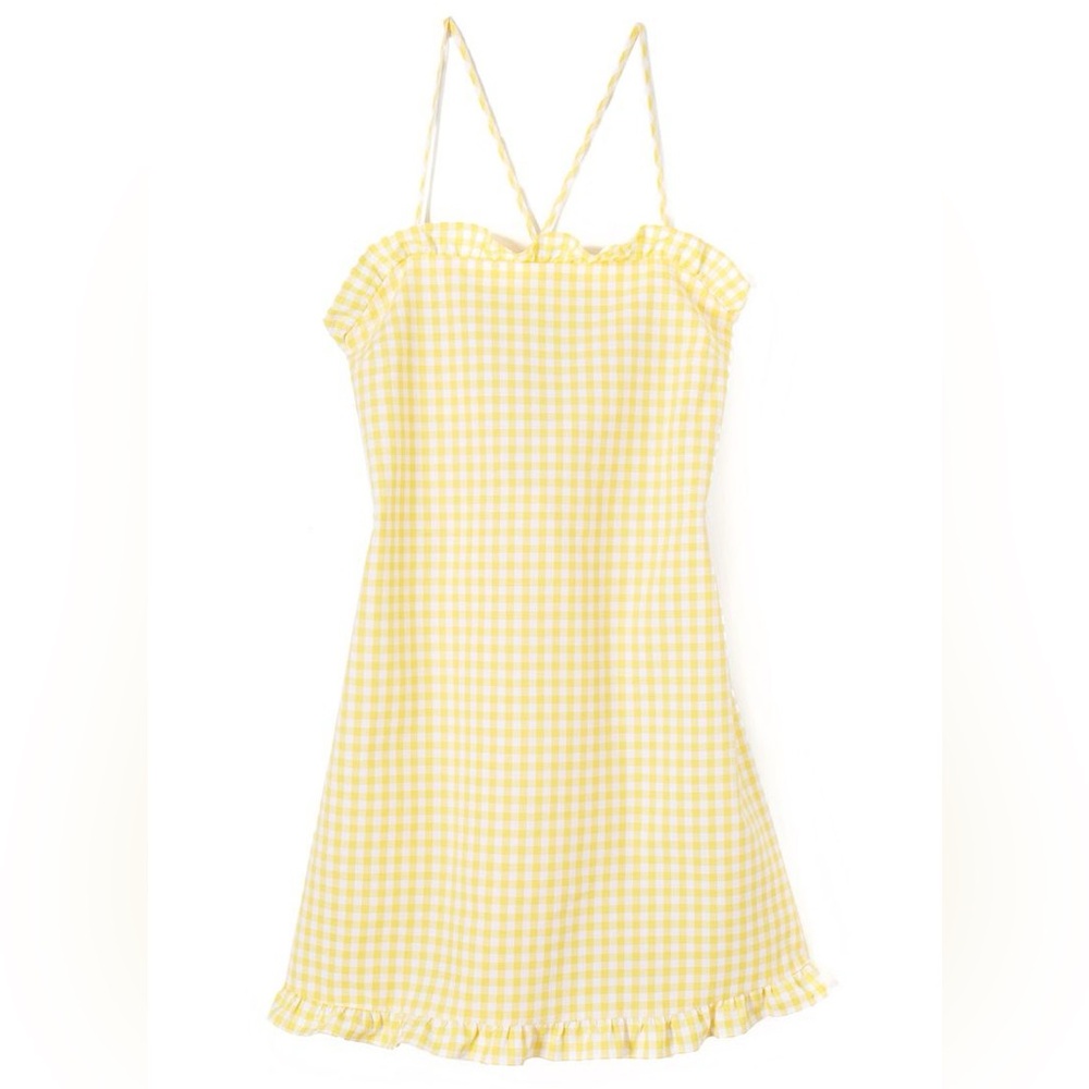 Amanda Uprichard Crete Yellow Gingham Dress - Size P - Picture 1 of 10